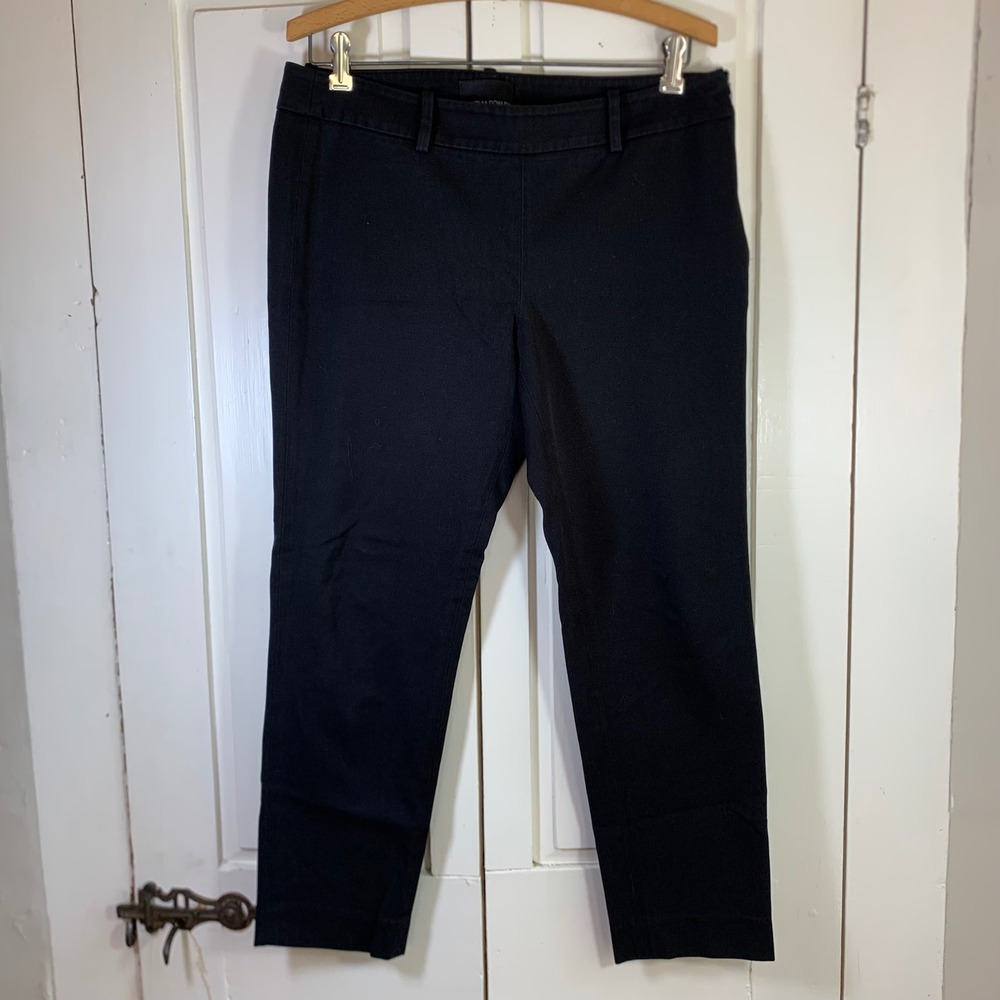 Cynthia Rowley Womens Black Side Zip Ankle Trousers Pants Size 8 Tapered Leg
